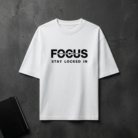 FOCUS Oversized T-Shirt – Black | Vibzy Fit