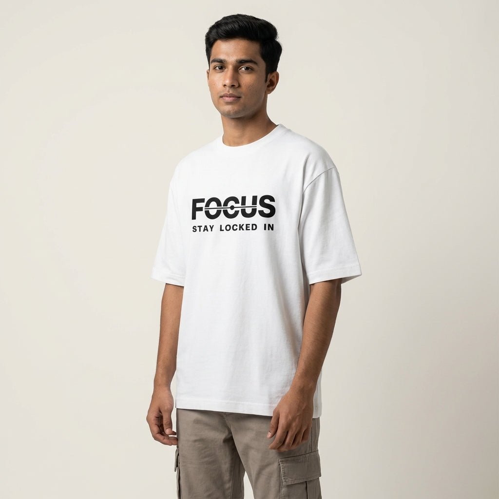 FOCUS Oversized T-Shirt – Black | Vibzy Fit