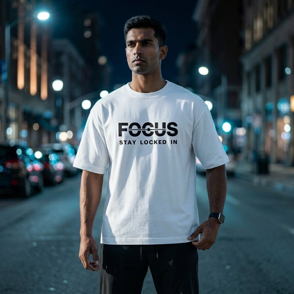FOCUS Oversized T-Shirt – Black | Vibzy Fit