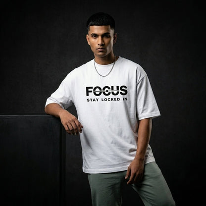 FOCUS Oversized T-Shirt – Black | Vibzy Fit