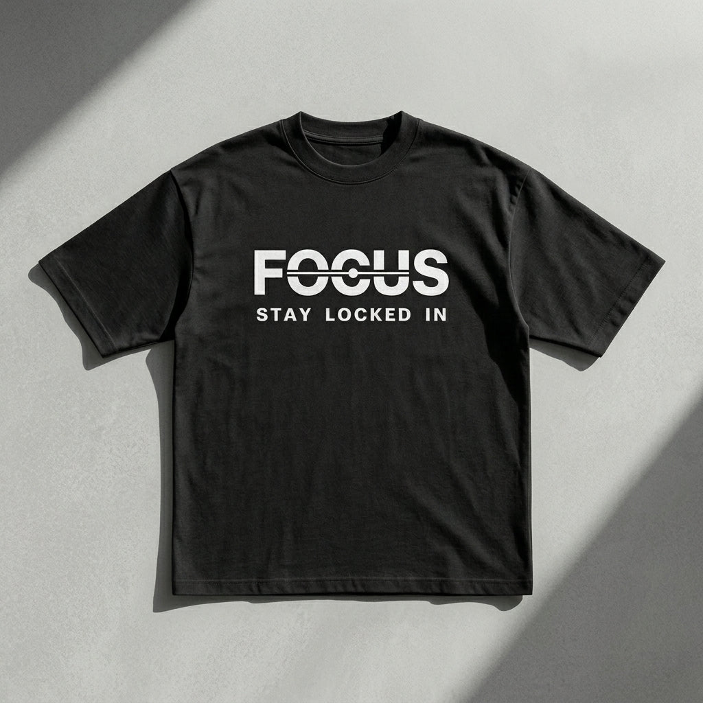 FOCUS Oversized T-Shirt – Black | Vibzy Fit