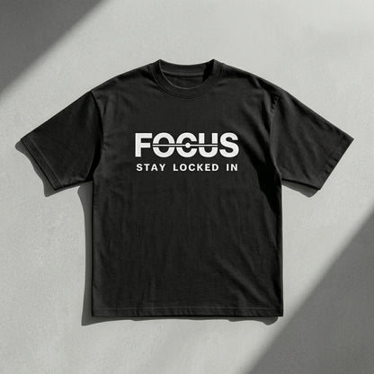FOCUS Oversized T-Shirt – Black | Vibzy Fit