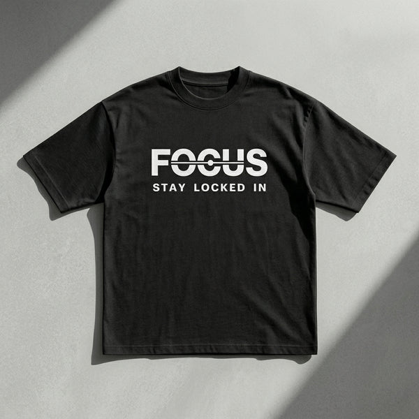 FOCUS Oversized T-Shirt – Black | Vibzy Fit